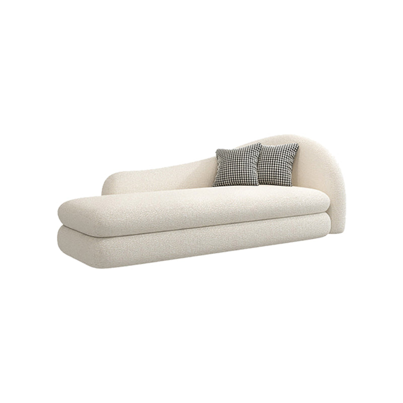 French Country One Armed Chaise, Wool Round Arms Accent Chair