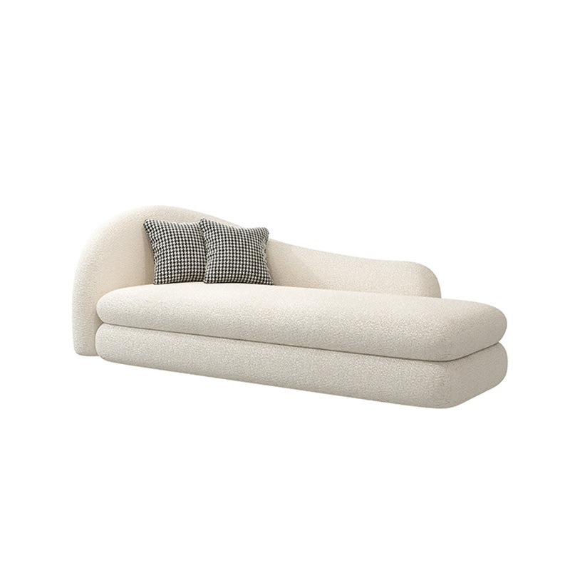 French Country One Armed Chaise, Wool Round Arms Accent Chair