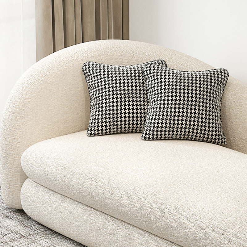 French Country One Armed Chaise, Wool Round Arms Accent Chair