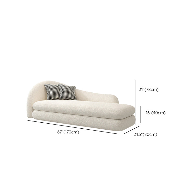 French Country One Armed Chaise, Wool Round Arms Accent Chair