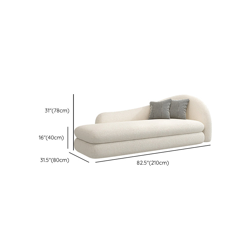 French Country One Armed Chaise, Wool Round Arms Accent Chair