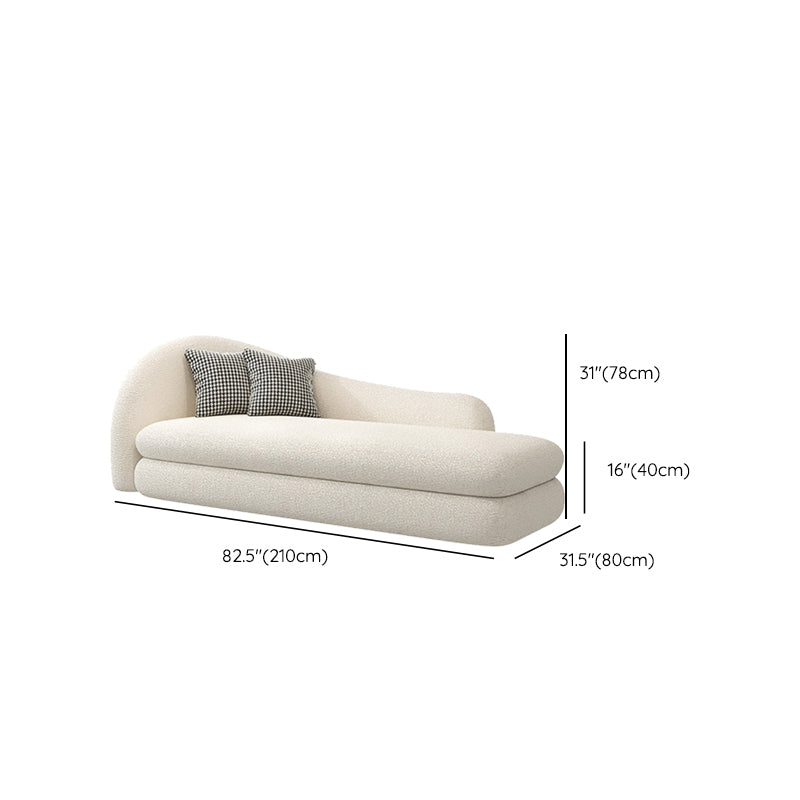French Country One Armed Chaise, Wool Round Arms Accent Chair