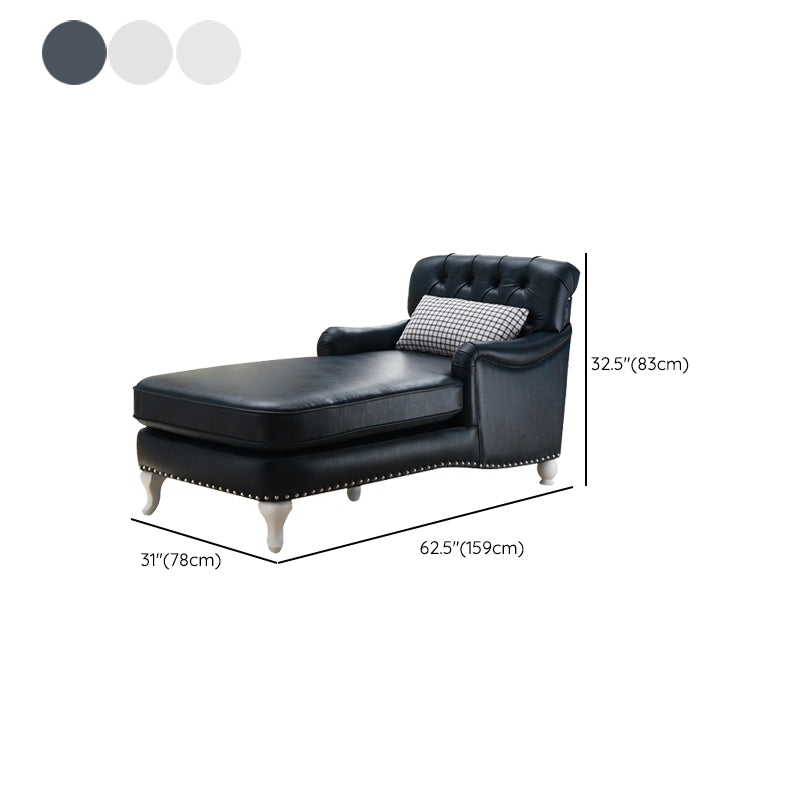 Traditional Faux Leather Accent Chair Two Armed Recessed Arms Chaise
