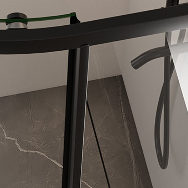 Round Frame Shower Enclosure Double Sliding Tempered Glass Shower Stall