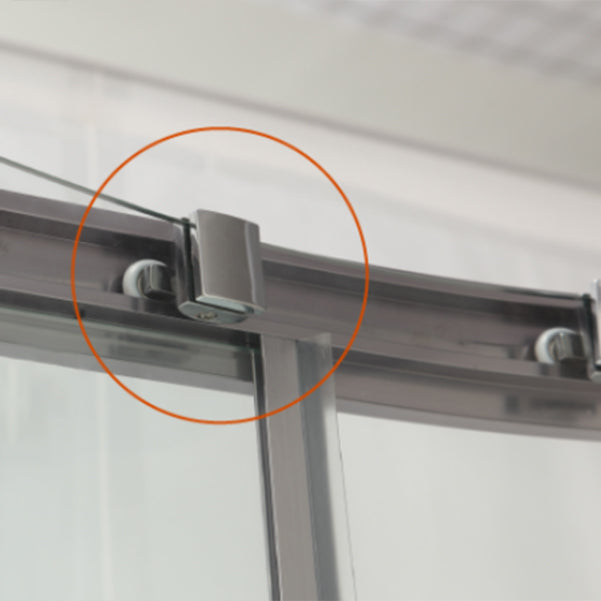 Round Shower Kit Double Sliding Tempered Glass Shower Enclosure