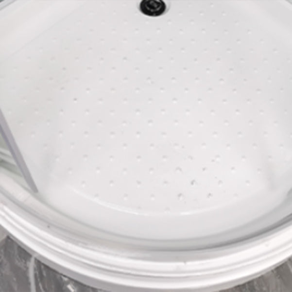 Round Easy Clean Glass Shower Stall Silver Door Handles Shower Stall