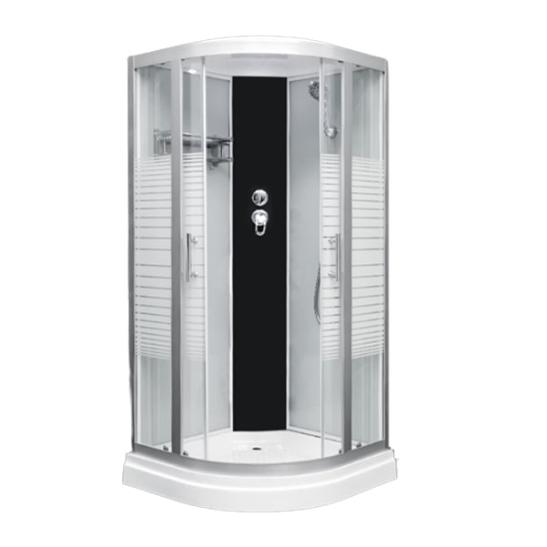 Round Easy Clean Glass Shower Stall Silver Door Handles Shower Stall