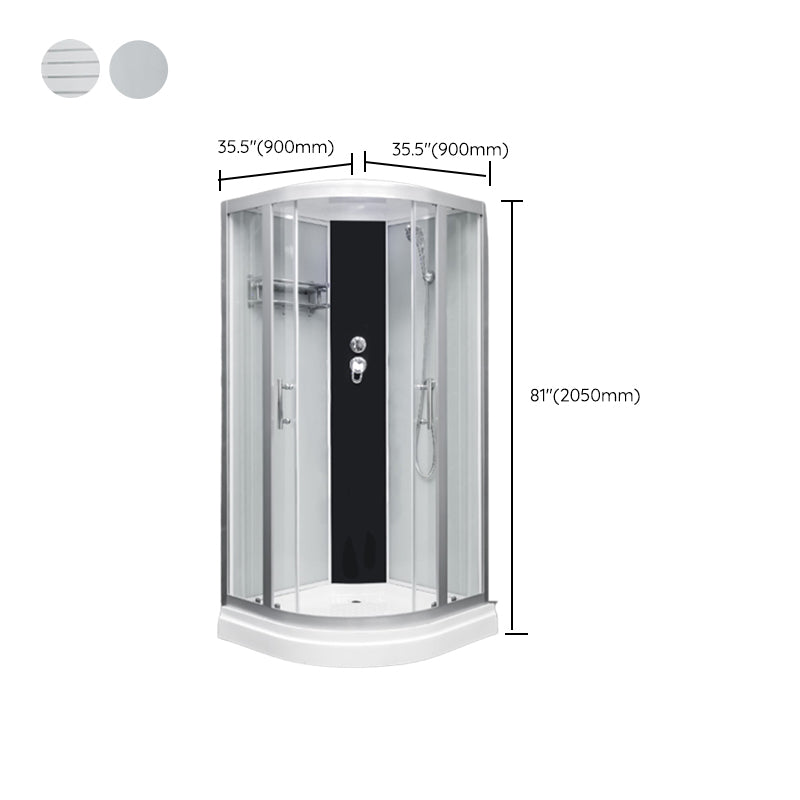 Round Easy Clean Glass Shower Stall Silver Door Handles Shower Stall