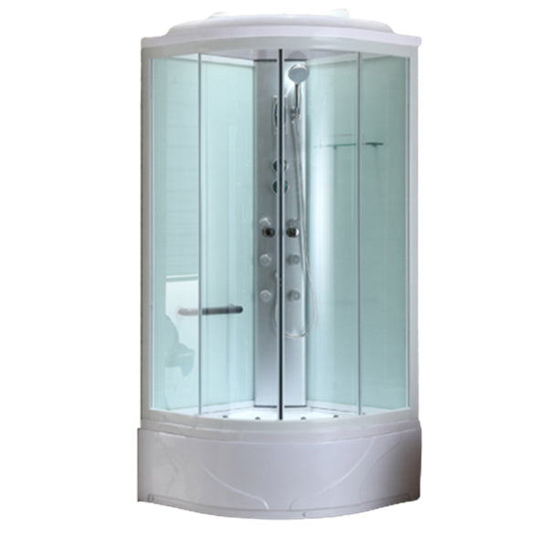 Round Tempered Glass Shower Stall Easy Clean Glass Shower Stall