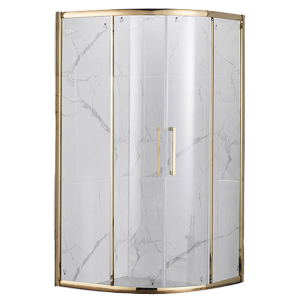Double Sliding Round Shower Enclosure Clear Corner Tempered Shower Kit