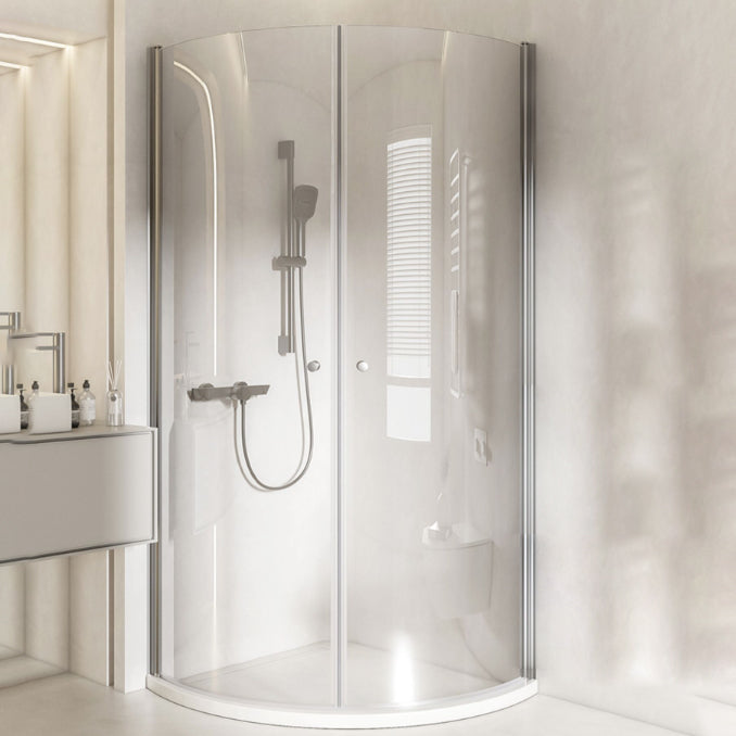 Hinged Door Shower Enclosure Tempered Glass Semi-Frameless Shower Enclosure