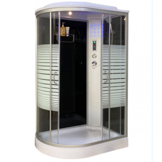 Rectangle Corner Shower Stall Semi-Frameless Double Sliding Shower Enclosure