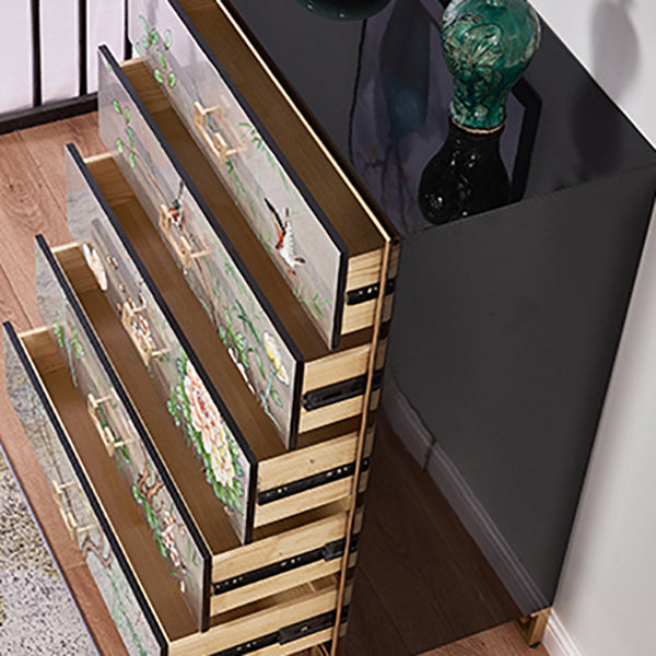 Traditional Storage Chest Solid Wood Dresser with 5 Drawers , 15.6 Inch Width