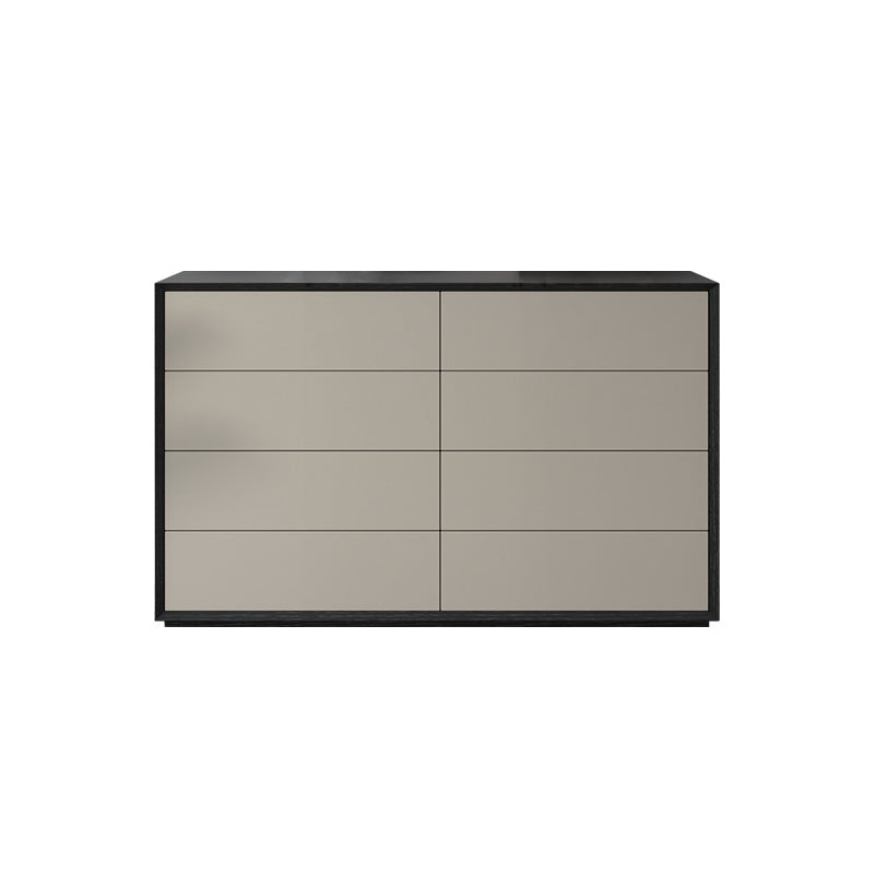 Contemporary Wood Double Dresser Horizontal Storage Chest Dresser for Bedroom