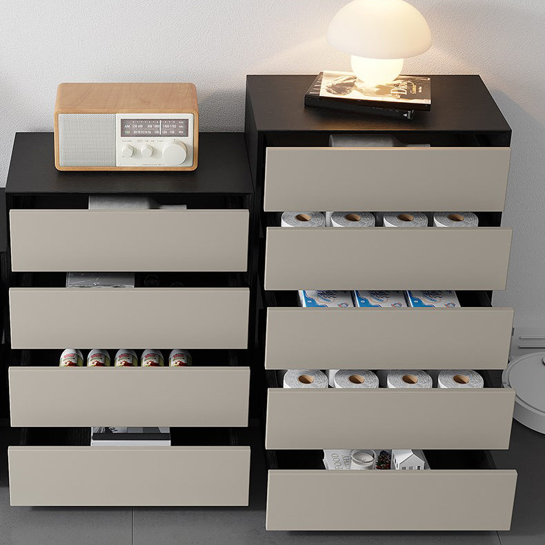 Contemporary Wood Double Dresser Horizontal Storage Chest Dresser for Bedroom