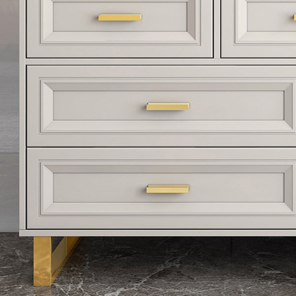 Contemporary Glam Double Dresser Wood Horizontal Storage Chest Dresser for Bedroom