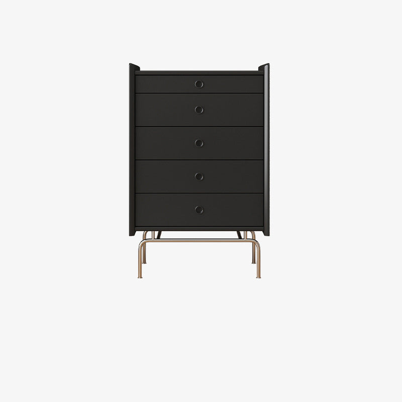 Contemporary Horizontal Double Dresser Black/Gray Dresser with Storage for Home