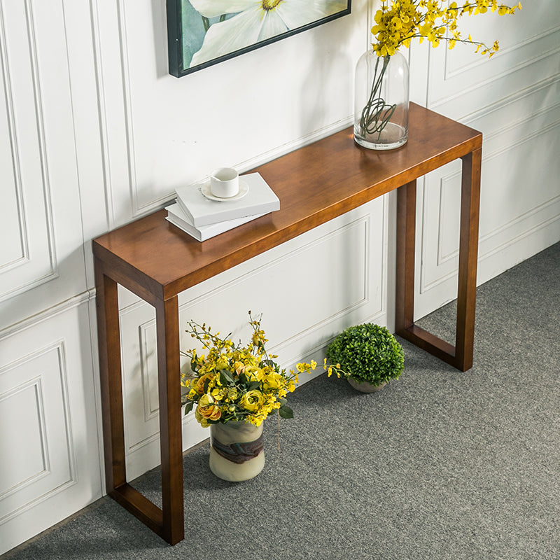 12 inch Wide Accent Table Mid-Century Modern Rectangle Wood Console Table
