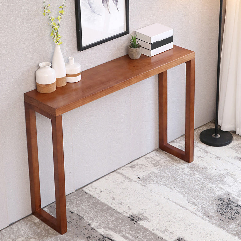12 inch Wide Accent Table Mid-Century Modern Rectangle Wood Console Table