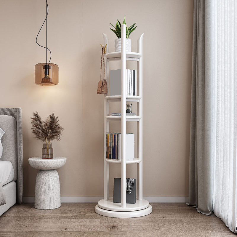 4 Shelves Etagere Bookcase Wooden Contemporary Open Back Bookshelf