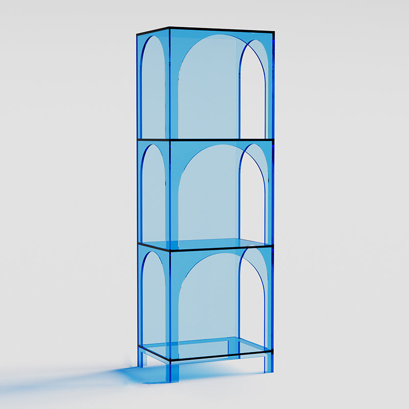 Closed Back Standard Bookshelf Acrylic Bookcase with Shelves for Study Room