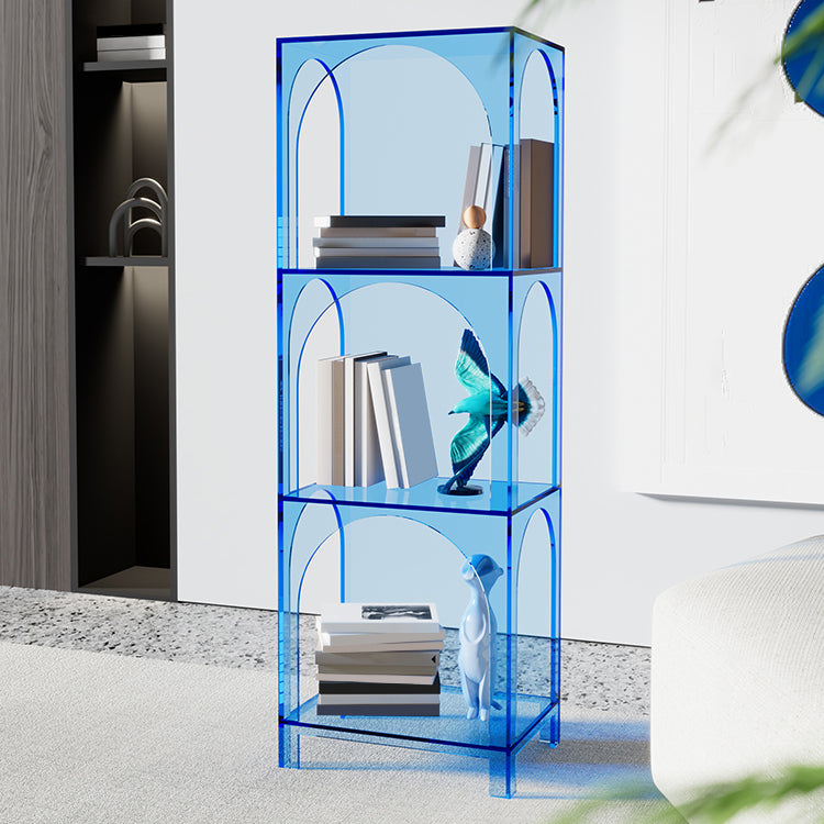 Closed Back Standard Bookshelf Acrylic Bookcase with Shelves for Study Room