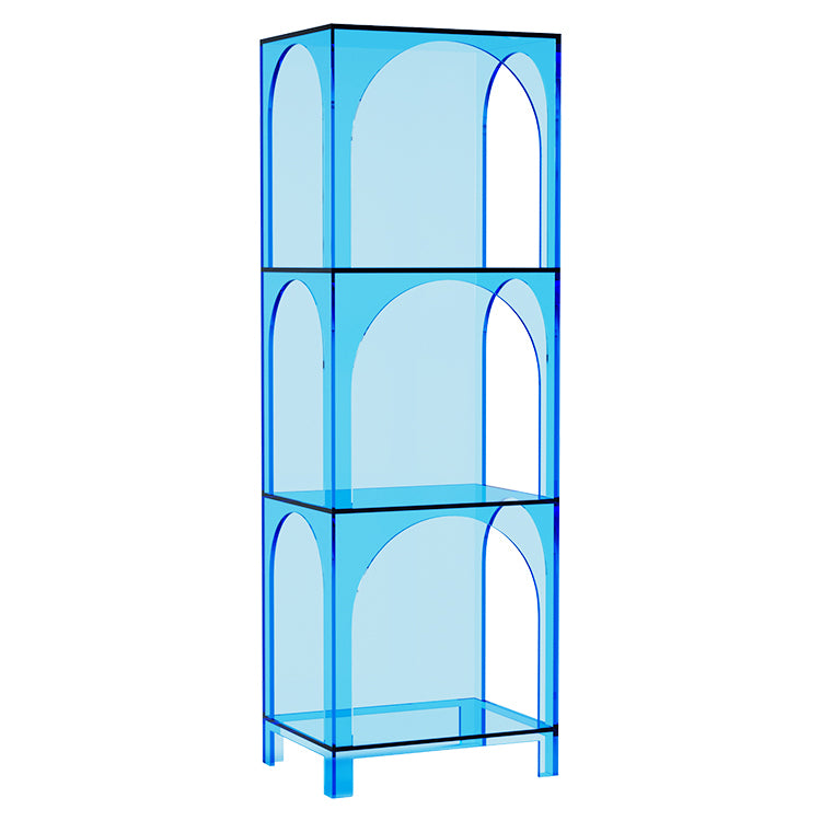 Closed Back Standard Bookshelf Acrylic Bookcase with Shelves for Study Room