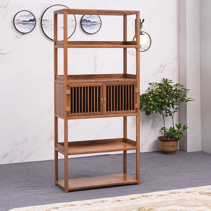 Contemporary Open Back Bookshelf Etagere Wooden Bookcase with Shelves