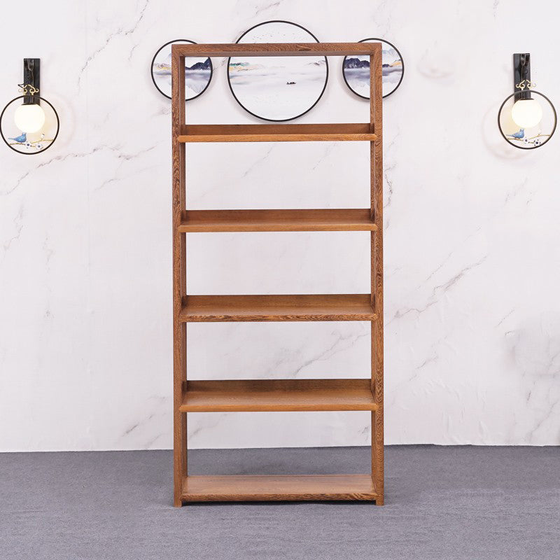 Contemporary Open Back Bookshelf Etagere Wooden Bookcase with Shelves