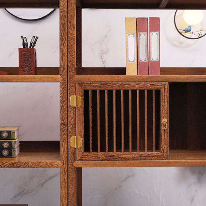 Contemporary Open Back Bookshelf Etagere Wooden Bookcase with Shelves