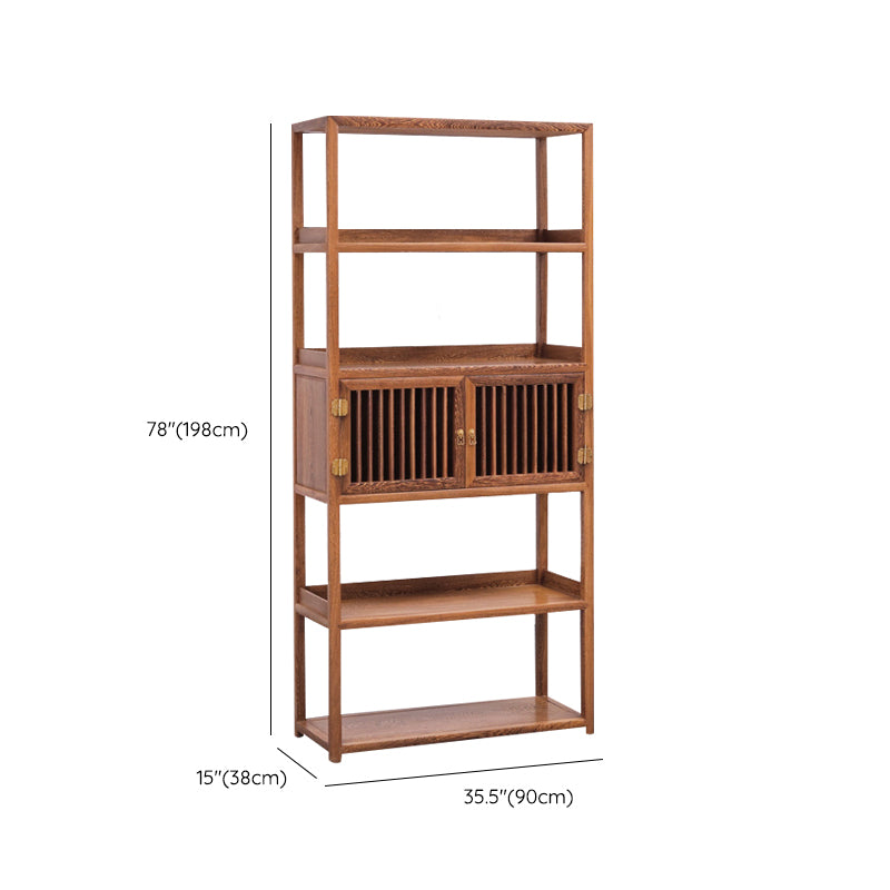 Contemporary Open Back Bookshelf Etagere Wooden Bookcase with Shelves