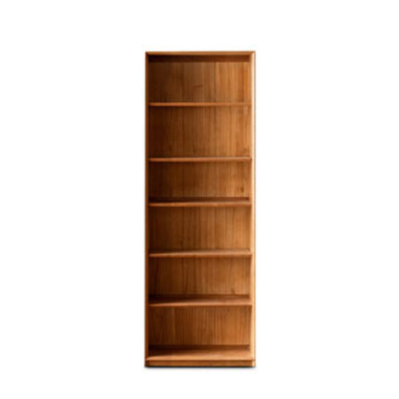 Closed Back Bookcase Standard Wooden Contemporary Natural Bookshelf