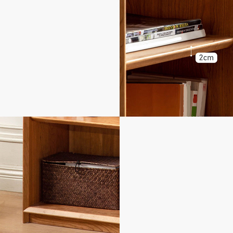 Closed Back Bookcase Standard Wooden Contemporary Natural Bookshelf