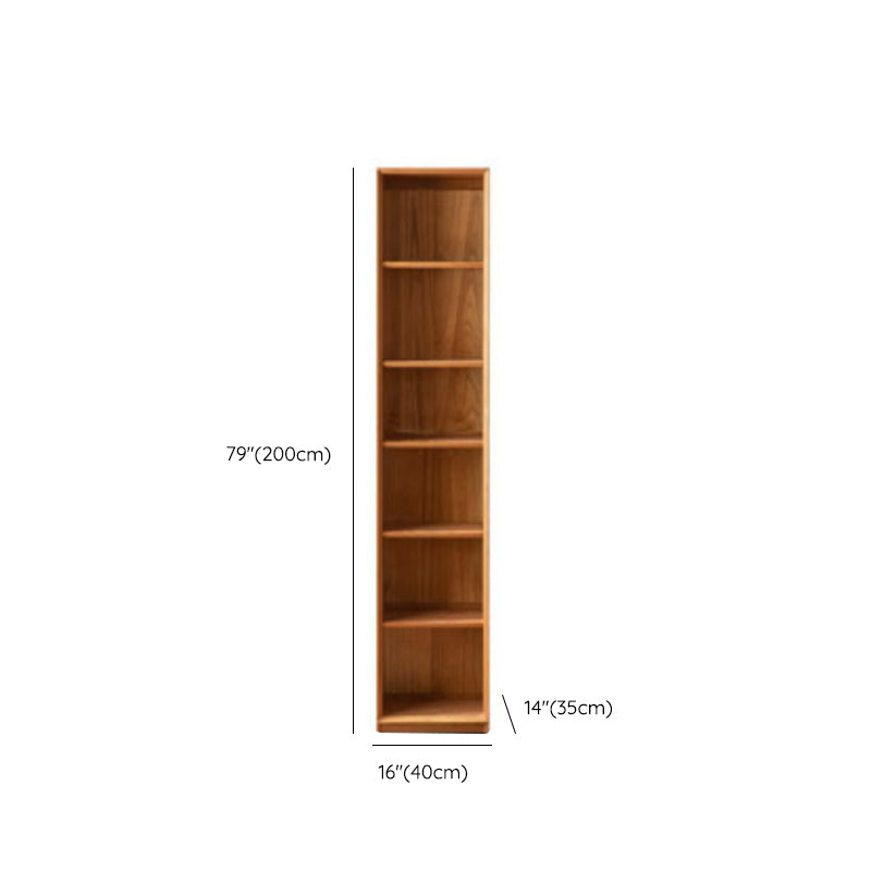 Closed Back Bookcase Standard Wooden Contemporary Natural Bookshelf