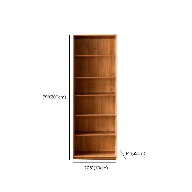 Closed Back Bookcase Standard Wooden Contemporary Natural Bookshelf