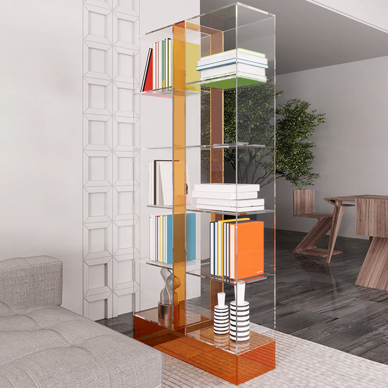 Modern Style Open Back Bookshelf Acrylic Bookcase for Study Room