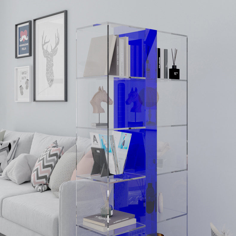 Modern Style Open Back Bookshelf Acrylic Bookcase for Study Room