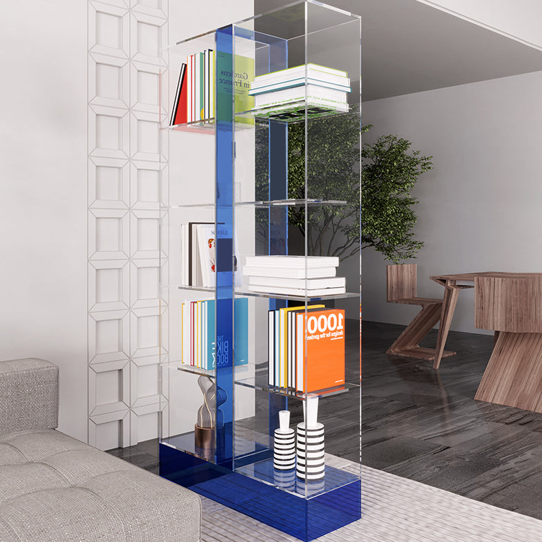 Modern Style Open Back Bookshelf Acrylic Bookcase for Study Room