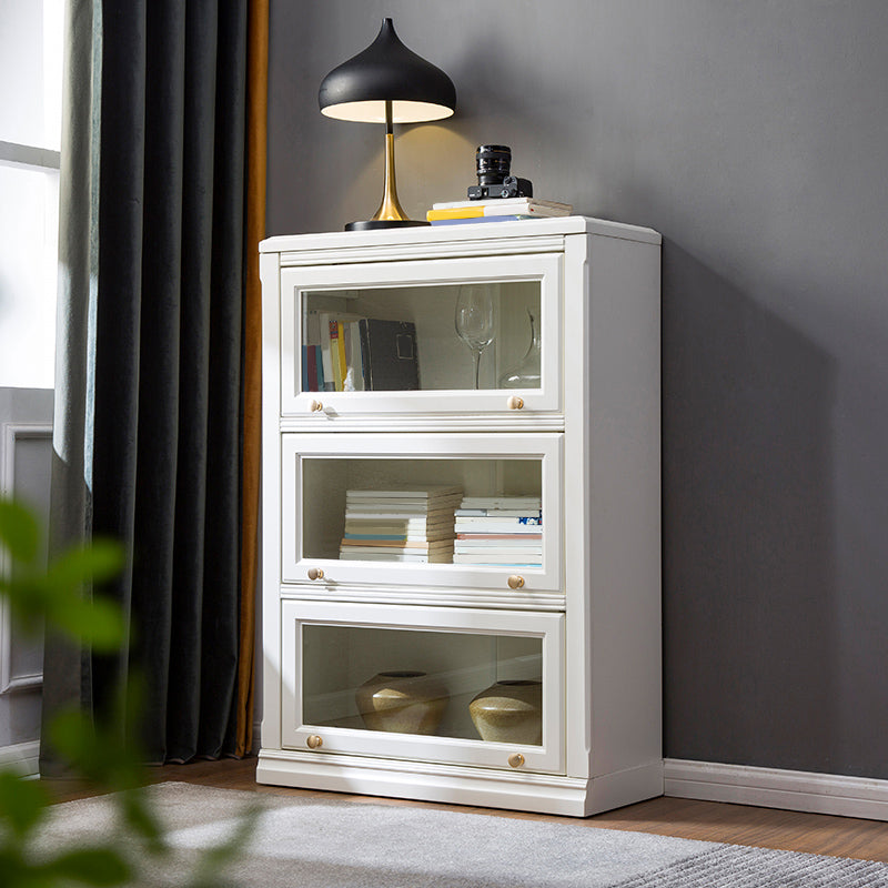 White Standard Bookcase Contemporary Wooden Bookshelf with Shelves