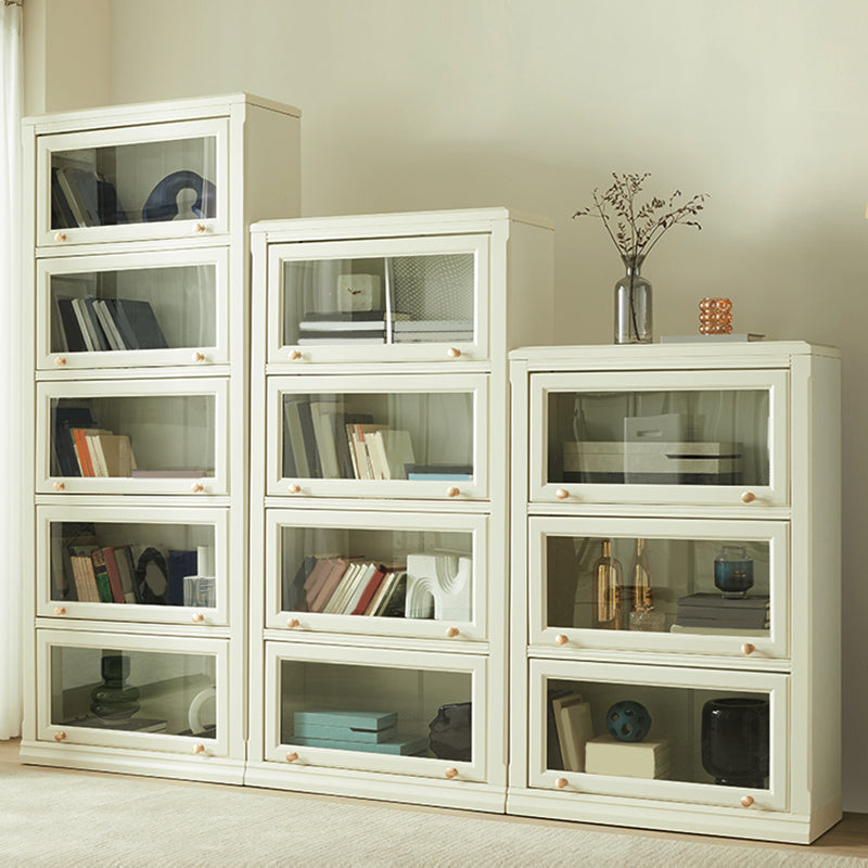 White Standard Bookcase Contemporary Wooden Bookshelf with Shelves