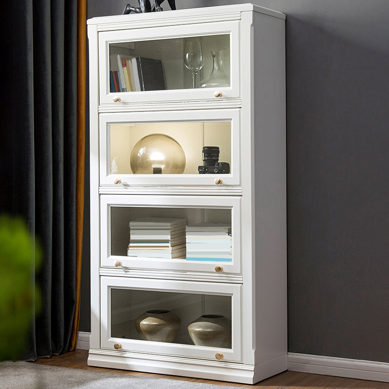White Standard Bookcase Contemporary Wooden Bookshelf with Shelves