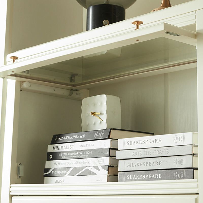 White Standard Bookcase Contemporary Wooden Bookshelf with Shelves