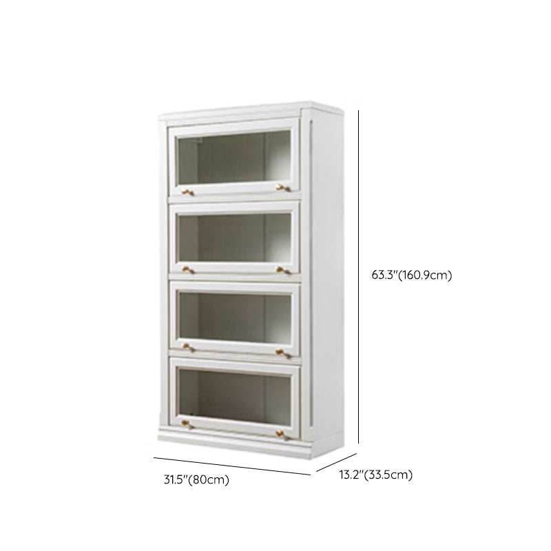 White Standard Bookcase Contemporary Wooden Bookshelf with Shelves