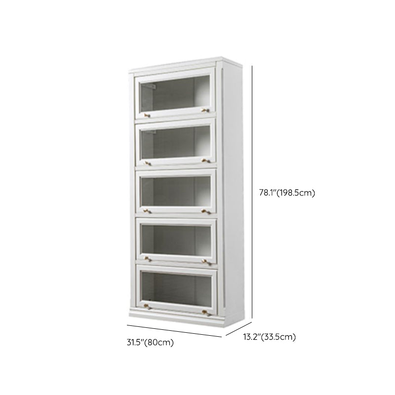 White Standard Bookcase Contemporary Wooden Bookshelf with Shelves