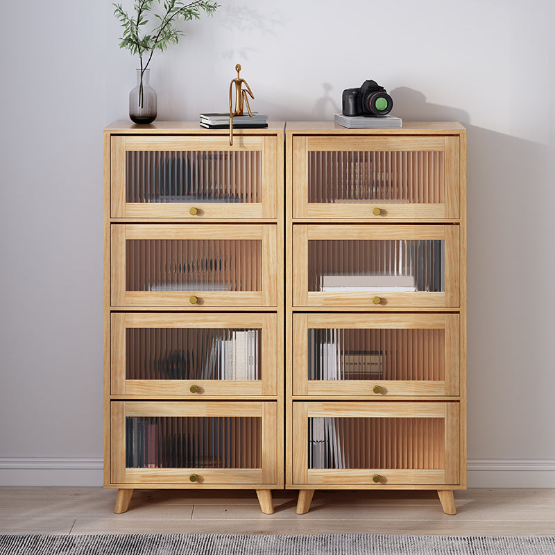 Natural Standard Bookshelf Wooden Modern Closed Back Bookcase