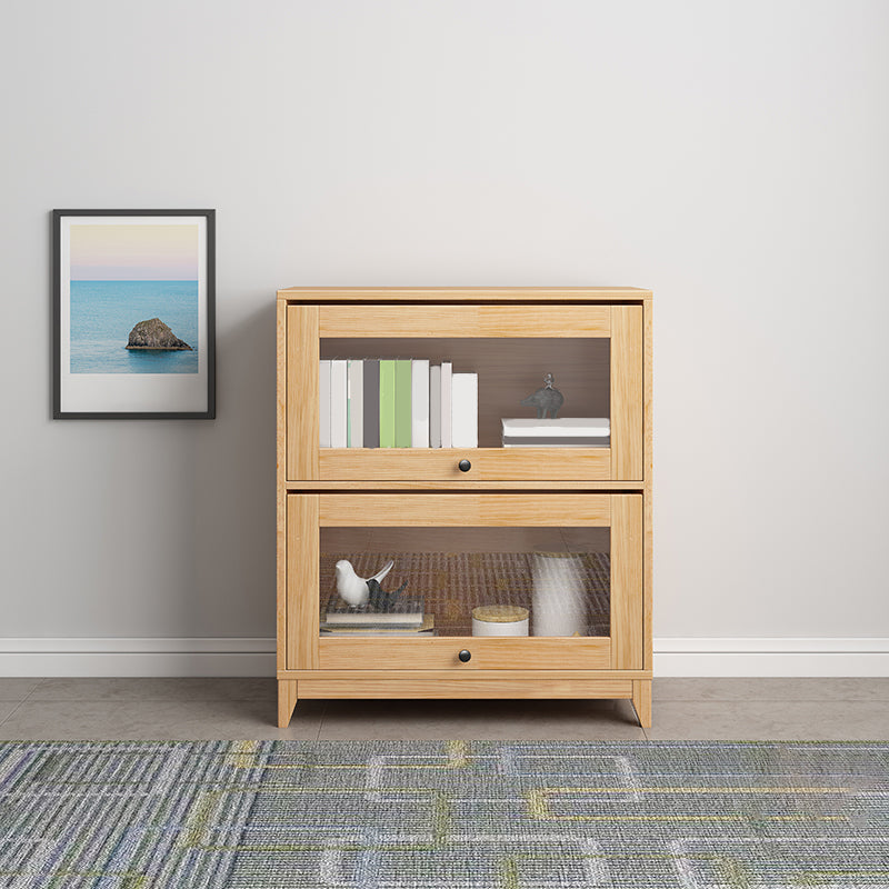 Natural Standard Bookshelf Wooden Modern Closed Back Bookcase