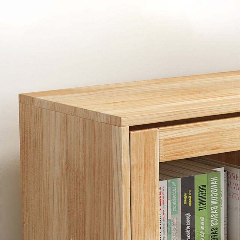 Natural Standard Bookshelf Wooden Modern Closed Back Bookcase