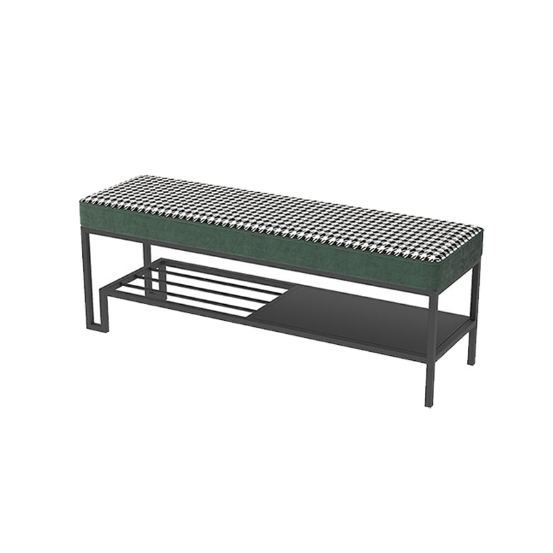 Modern Entryway Bench Cushioned Metal Rectangle Seating Bench
