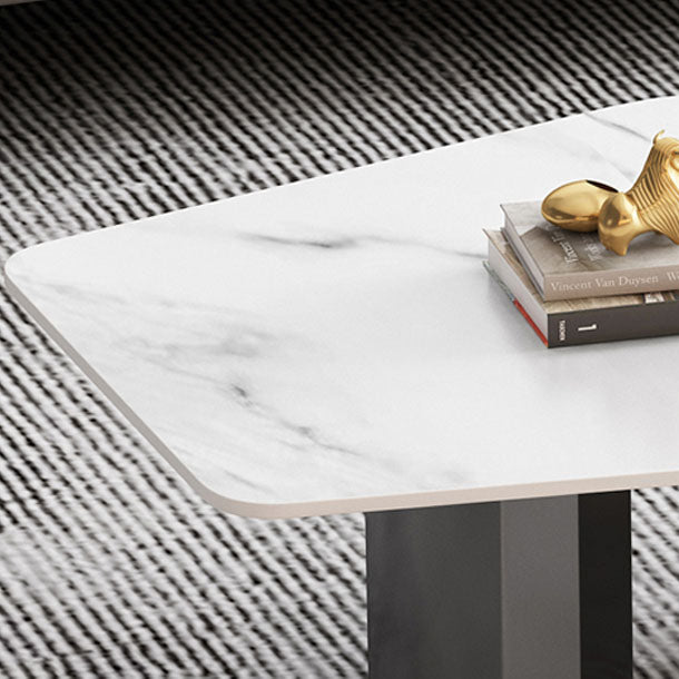 Abstract 1 Single Coffee Table Stone Top Geometric Cocktail Table