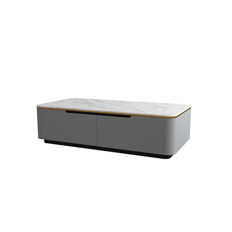 Block 1 Single Coffee Table with Drawers Modern Rectangular Cocktail Table